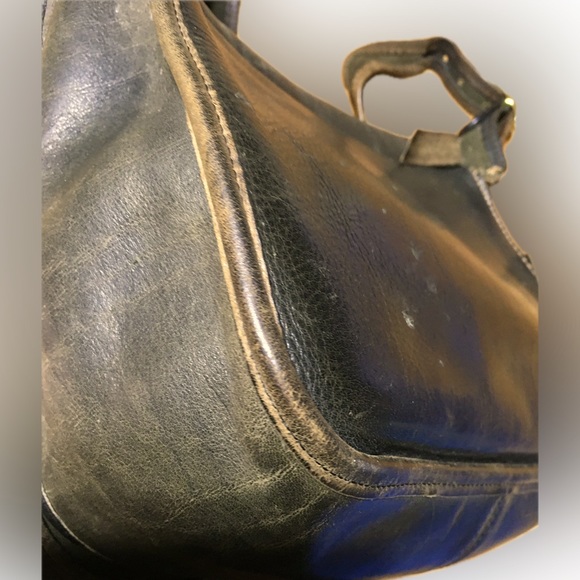 COACH Vintage LEATHERWARE SHOULDER Handbag NYC USA Brown 2 Tone Brown Distressed - Picture 13 of 16